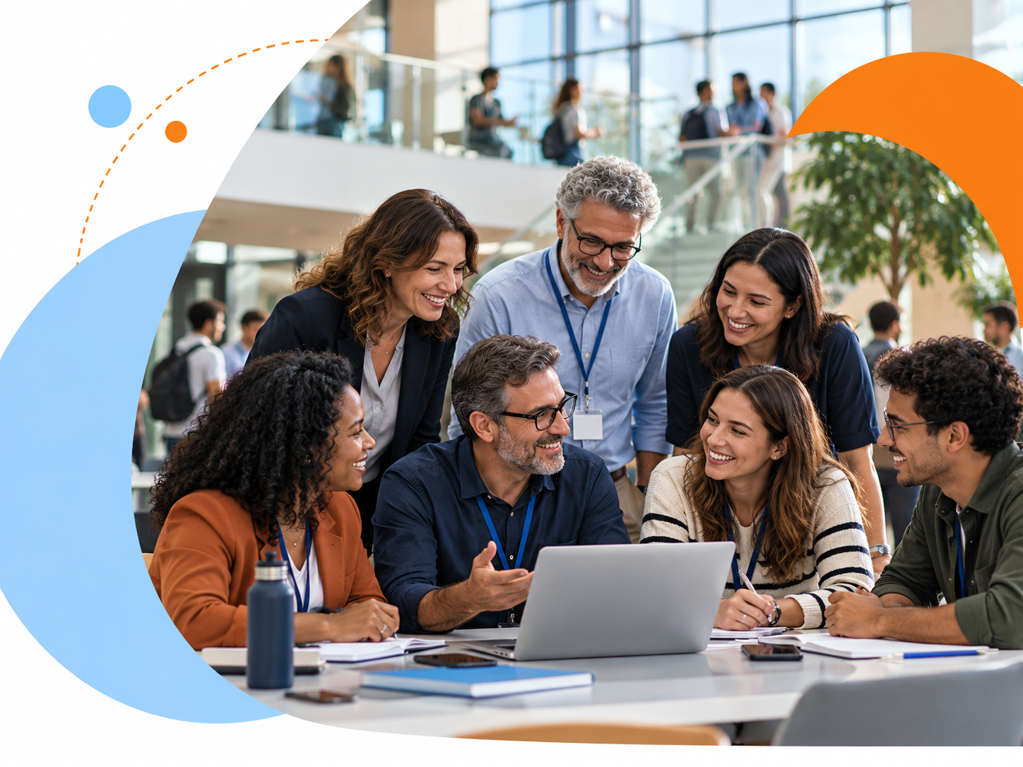 Equipe escolar reunida em ambiente institucional